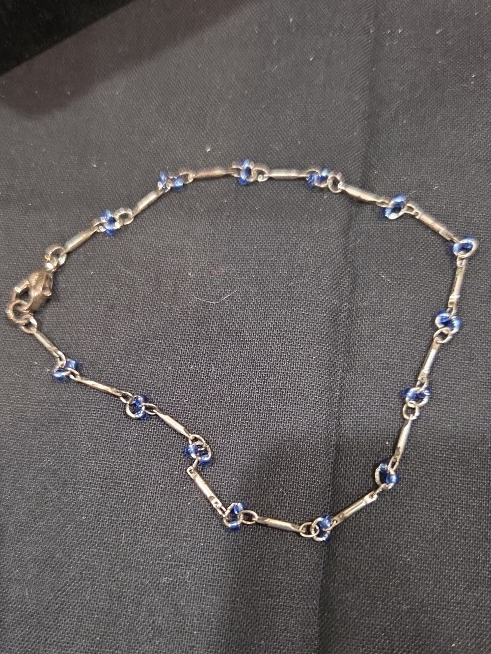 Delicate Blue Crystal Link Bracelet